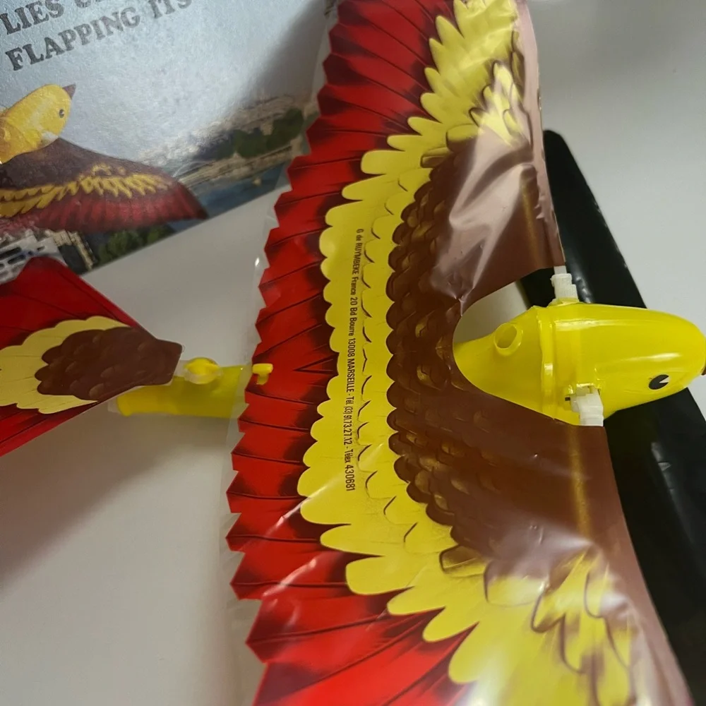 Tim Bird Vintage 1983 Flying Bird Toy - Red and Yellow